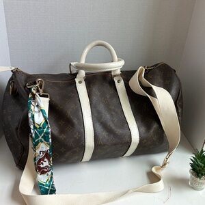 Louis Vuitton Monogram Keepall Customized 
Date Code SD
20 x 13” x 9”